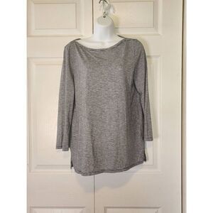 Ann Taylor LOFT Blue and Gray Striped Shirt